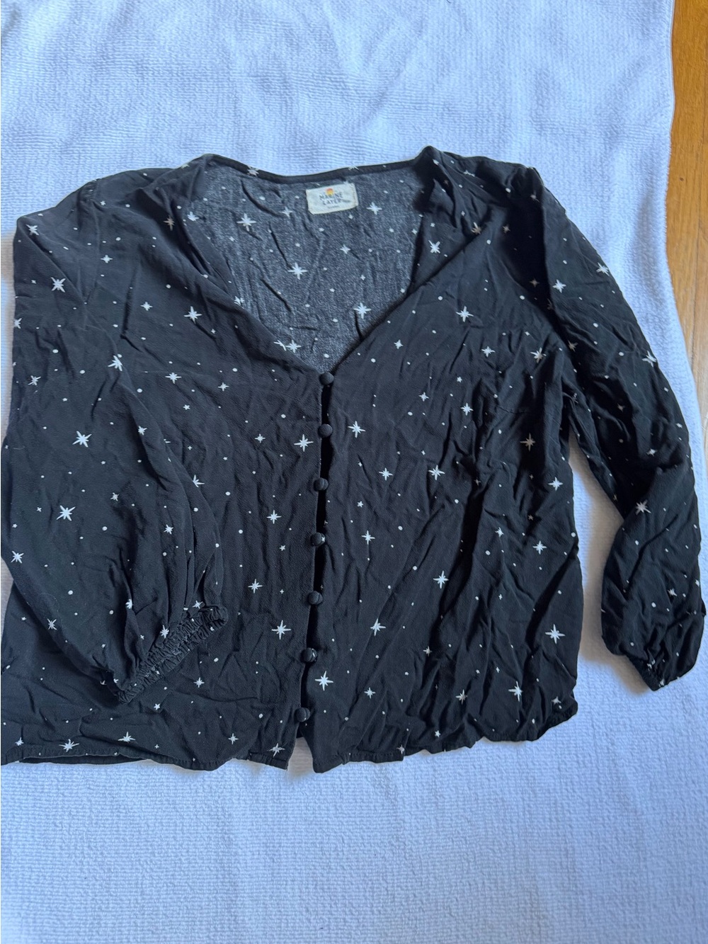 Marine Layer Black Star-Print Top